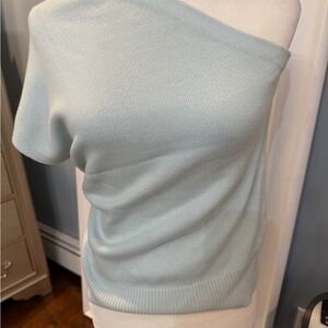 Michael Kors Sky Blue Off-Shoulder Sweater